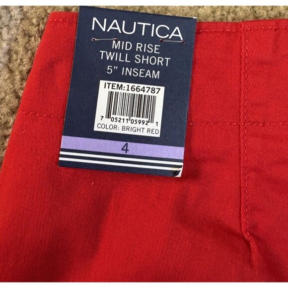 Nautica Mid Rise Twill Short Women’s Size 4 Red Inseam 5” - Picture 6 of 6